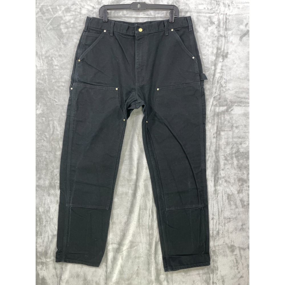 Carhartt Union Made in USA Double Knee Pants UB01 Black 38x34 Dungaree‎ Fit Mint